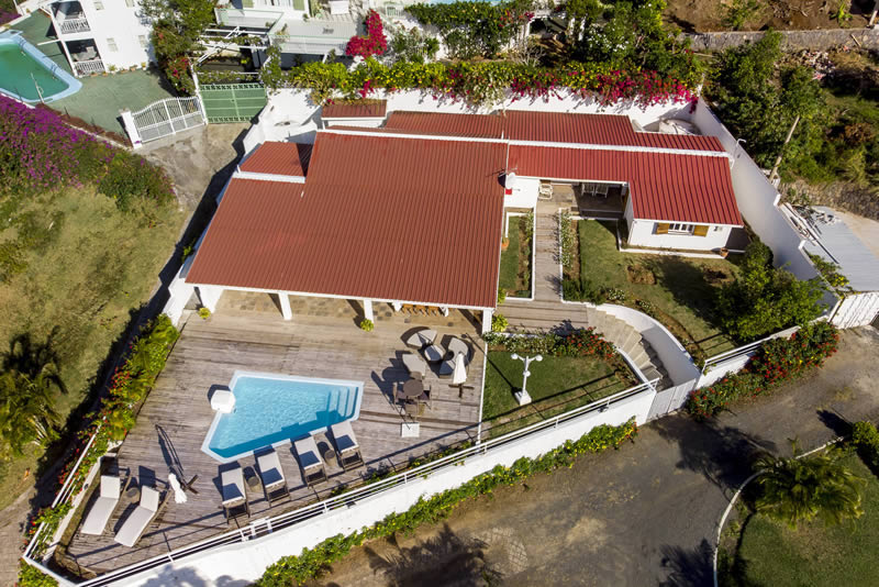 Vue aérienne villa Vue aérienne villa